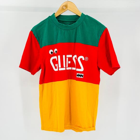Guess Originals J Balvin Cotton Colorblock Graphic Embroidered T-Shirt - Picture 1 of 7
